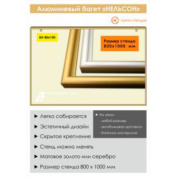 Алюминиевый багет «Нельсон» («Nielsen»), BH-80x100